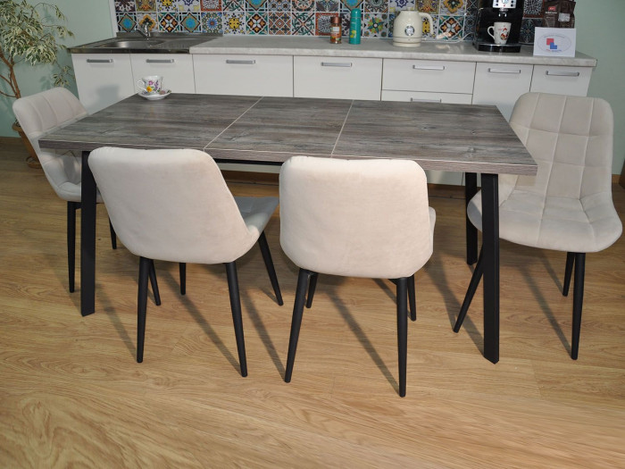 Обеденная группа Бэлфаст / Стул Р 4 шт. / Сосна Пасадена/черный / бид 01