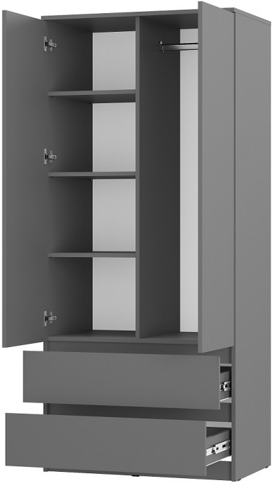 Шкаф двухстворчатый Симпл ШК-03, графит