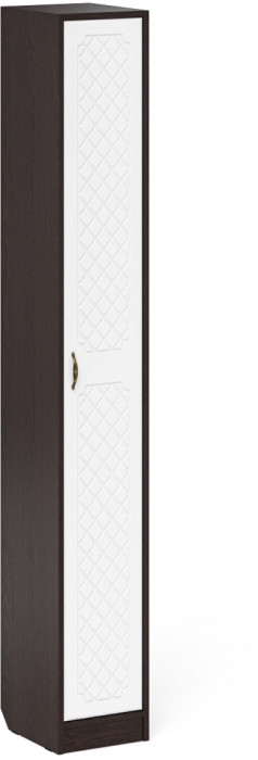 Прихожая П-6 Пенал + Пенал, цвет венге/фасады МДФ белое дерево фрезеровка ромб, ШхГхВ 60х35х210 см., универсальная сборка
