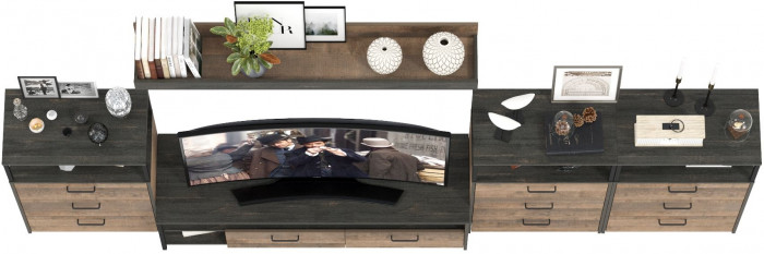 Трувор Гостиная 107, дуб гранж песочный/интра