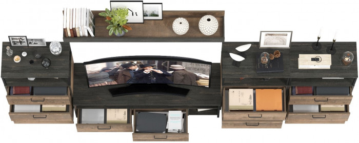 Трувор Гостиная 107, дуб гранж песочный/интра