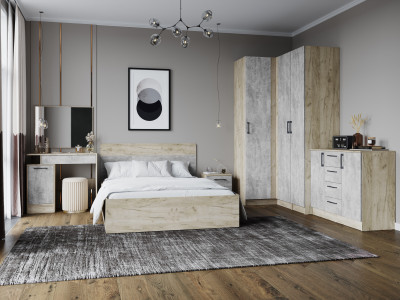 Спальня Вегас, композиция 1, Дуб крафт серый/Цемент