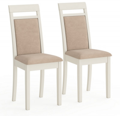 Два стула Мебель--24 Гольф-12 разборных, цвет слоновая кость, обивка ткань велюр бежевый 05, 40х40х100 см., от пола до верха сиденья 47 см.(мягк сп.)