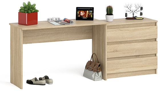 Мори письменный стол МСП1200.1 + Комод МК800.1, дуб сонома