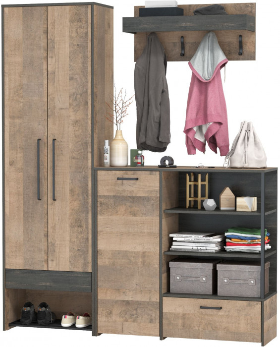 Трувор Прихожая 201, дуб гранж песочный/интра