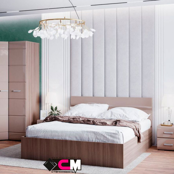 Вегас Кровать 1,6 (1652*900*2032) шимо темн/кофе с молоком