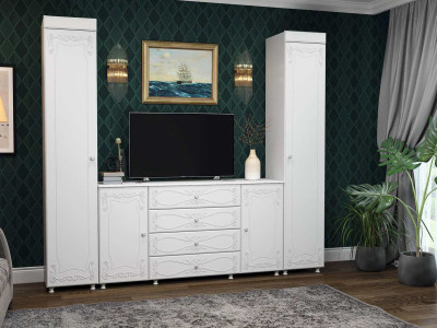 Гостиная Италия-6 белое дерево