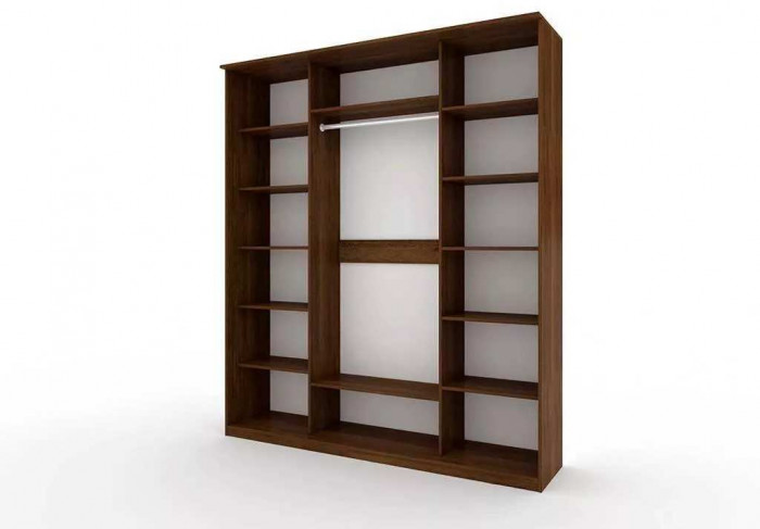 Шкаф купе Модерн 2076х600 3-х дверный 3-х секционный фотопечать №1 венге