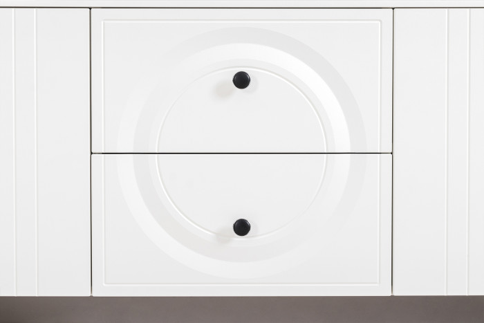 Валенсия Гостиная № 076, ЛДСП белый шагрень/МДФ белый шагрень