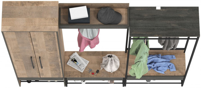 Трувор Прихожая 229, дуб гранж песочный/интра