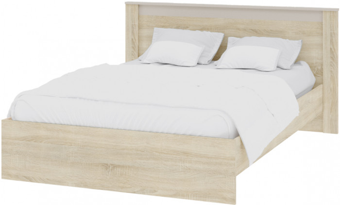 Кровать 140х200 "Адель" с настилом ДСП - Дуб сонома/Кашемир