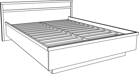 Кровать двуспальная 160х200 "Тиффани" с подъемным основанием - Бетон пайн светлый/Дуб шале графит
