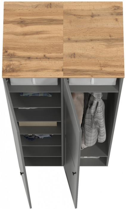 Остин 13.225 Шкаф-пенал 2 шт., серый графит/дуб крафт золотой