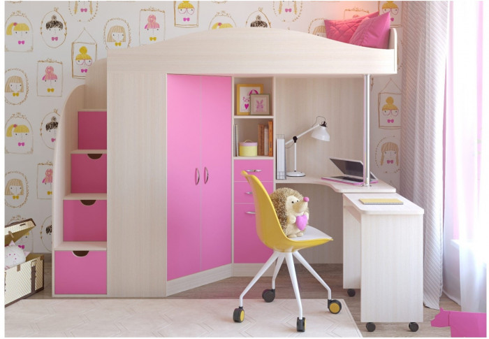 Кровать-чердак Юниор 4 (Венге/Лайм)