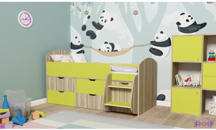 Кровать-чердак Малыш 7 (Винтерберг/Лайм)