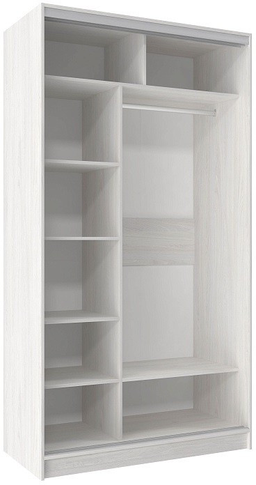 Шкаф-купе двухдверный с зеркалом 1200 Домашний Ясень Анкор светлый