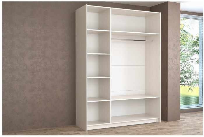 Шкаф-купе Иннэс-5 1600 Ф3/Ф3, Бодега белая