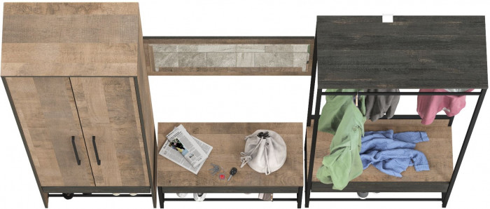 Трувор Прихожая 230, дуб гранж песочный/интра