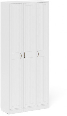 Прихожая П-6 Пенал 3 штуки, цвет белая шагрень/фасады МДФ белое дерево фрезеровка прованс, ШхГхВ 90х35х210 см., универсальная сборка