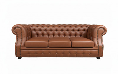Диван Честер ЛОФТ 3-х местный, светло-коричневый