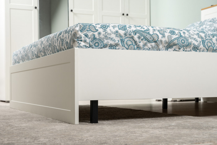 Остин 11.53 Кровать БЕЗ ортопеда, цвет белый шагрень/дуб крафт золотой, ШхГхВ 164,6х217,2х99,3 см., сп. м. 1600х2000 мм, б/м, б/о