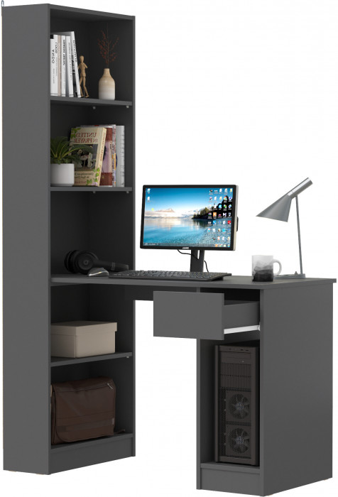 Лайт Шкаф комбинированный 10.01 (письменный стол), тёмно-серый