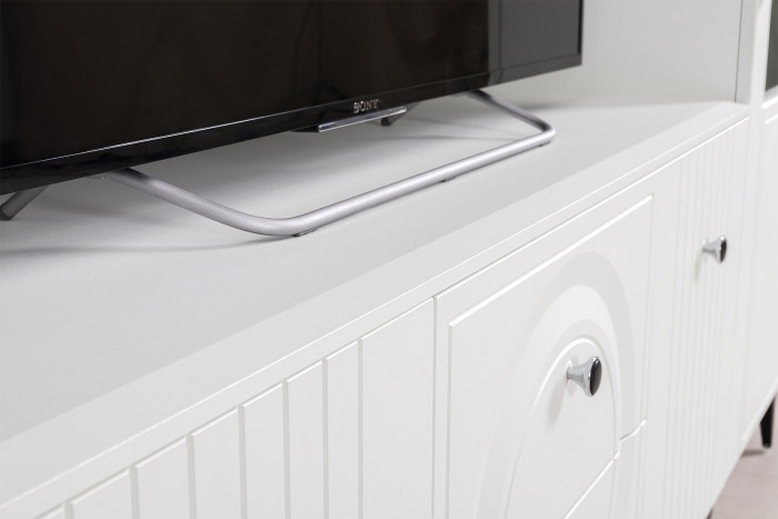 Валенсия Гостиная № 079, ЛДСП белый шагрень/МДФ белый шагрень