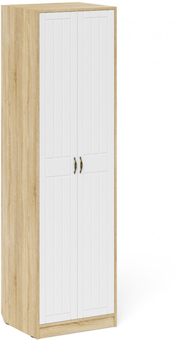 Прихожая П-6 Компоновка № 29, цвет дуб сонома/фасады МДФ белое дерево фрезеровка прованс, ШхГхВ 140х50х210 см., универсальная сборка