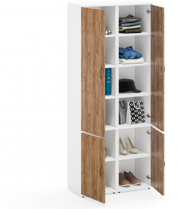 Лидер-8 Пенал МД 22Б 2 шт., белый шагрень/крафт золото