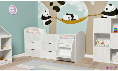 Кровать-чердак Малыш 7 (Винтерберг/Белое дерево)