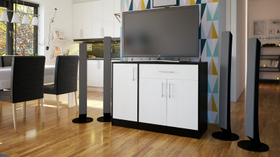 Комод СВК № 4, цвет венге/дуб лоредо, ШхГхВ 120х42х87 см. (Комод Стандарт № 4)