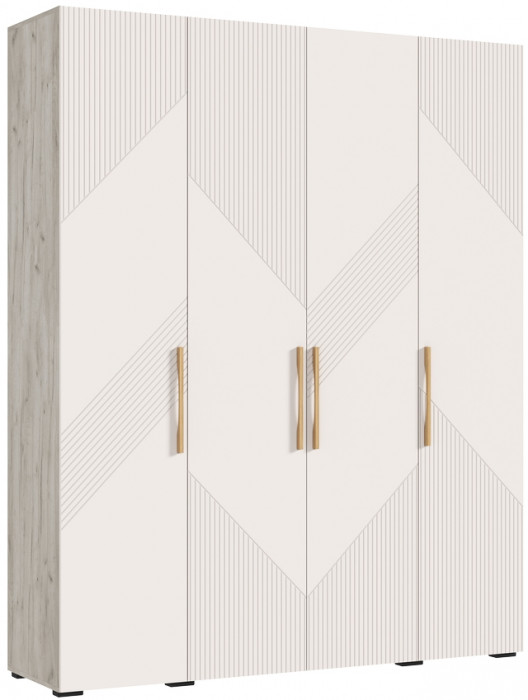 Шкаф 4-х створчатый 1800 Ирис, Крафт серый/Кашемир