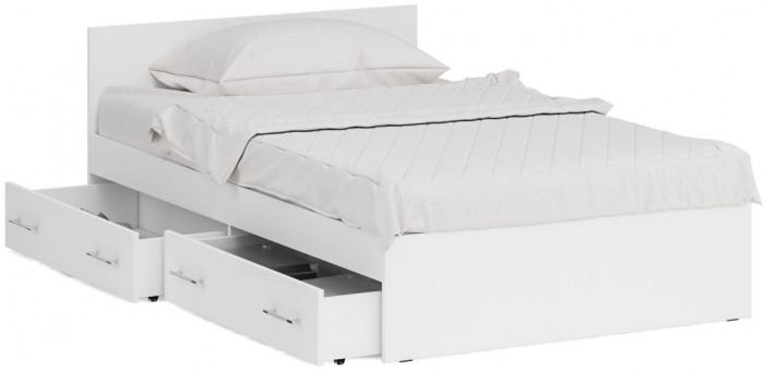 Стандарт Кровать с ящиками 1200, белый