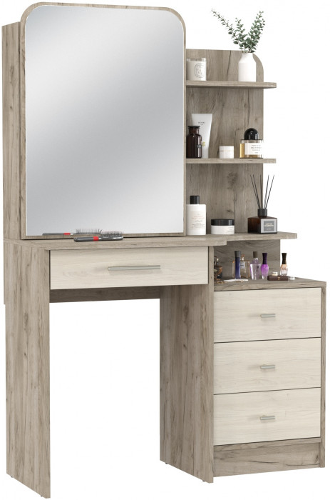 Трюмо 4-25101дкс/скан.д.б. Верона, дуб крафт серый/скандинавское дерево белое