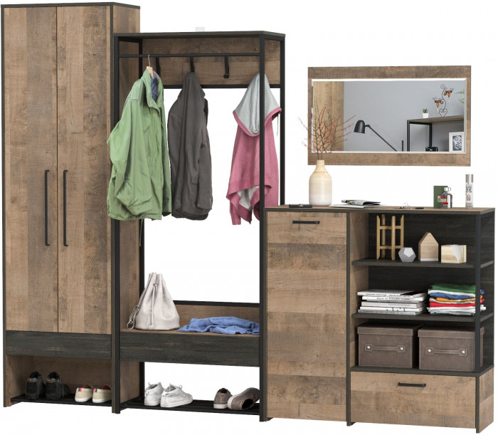 Трувор Прихожая 234, дуб гранж песочный/интра