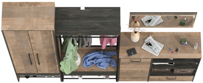 Трувор Прихожая 234, дуб гранж песочный/интра