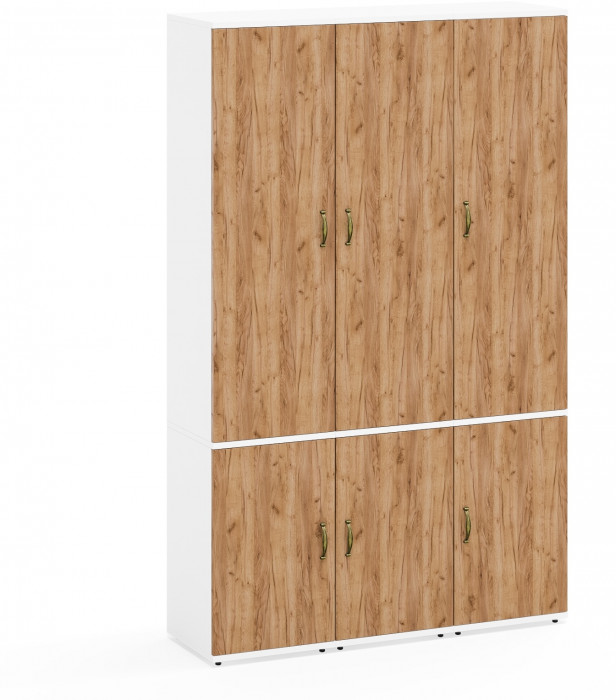 Лидер-8 Пенал МД 22Б 3 шт., белый шагрень/крафт золото