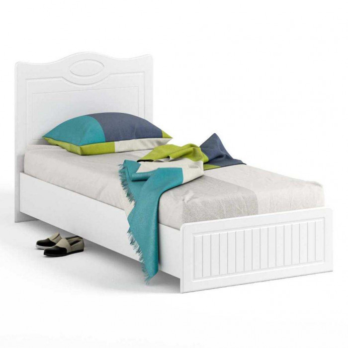 Кровать 900 с настилом Монако МН-10 белое дерево