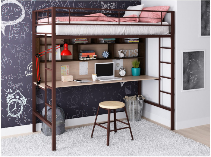 Кровать-чердак Севилья 1.2 (Венге, Слоновая кость)