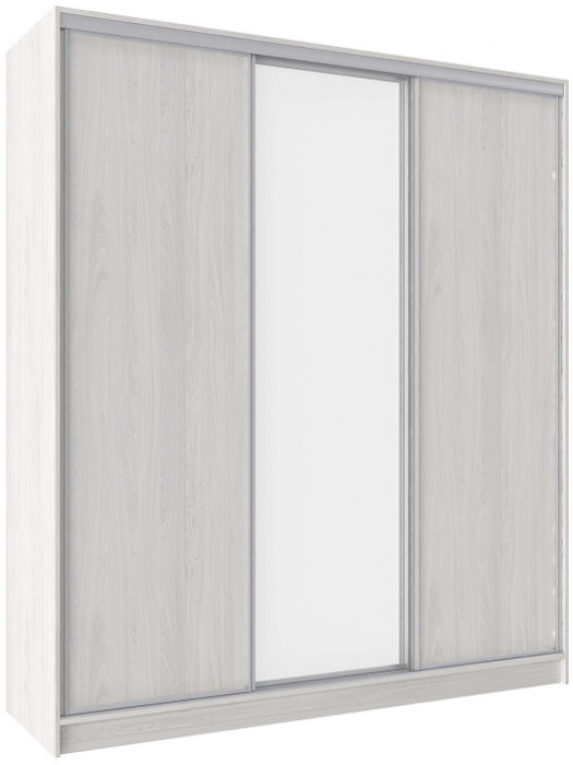 Шкаф-купе трехдверный с зеркалом 2000 Домашний Ясень Анкор светлый
