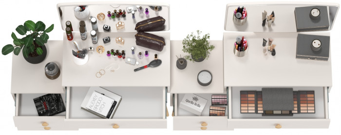 Афина Спальня Трюмо х 2, кашемир серый