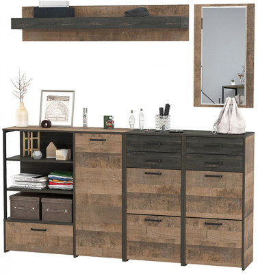 Трувор Прихожая 177, дуб гранж песочный/интра