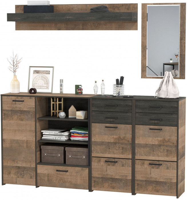 Трувор Прихожая 177, дуб гранж песочный/интра