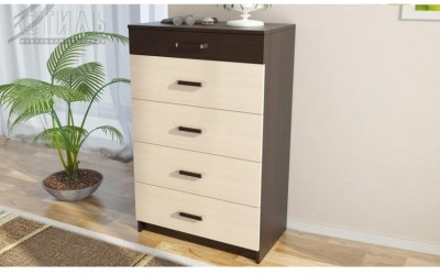 Вега К-05 Комод 5 ящиков (Венге / дуб молочный)