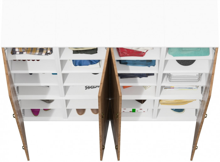 Лидер-8 Пенал МД 22Б 4 шт., белый шагрень/крафт золото