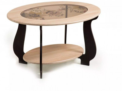 Стол журнальный СЖ-25 с рисунком Р-1/дуб/венге