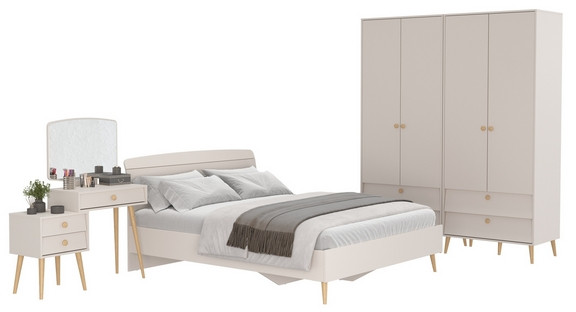 Афина Спальня 17-1600, цвет кашемир серый, сп.м. 1600х2000 мм., б/м, основание есть - фанера