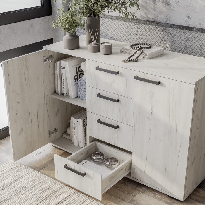 Комод "Стандарт №2" NEW (1200х828х460) дуб крафт белый