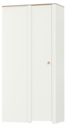 Джастин 13.229 Шкаф угловой, цвет белый шагрень/дуб белый эксклюзив, ШхГхВ 111,4х54,8х225,7 см., универсальная сборка