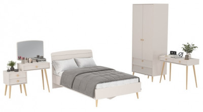 Афина Спальня 08-1200, цвет кашемир серый, сп.м. 1200х2000 мм., б/м, основание есть - фанера